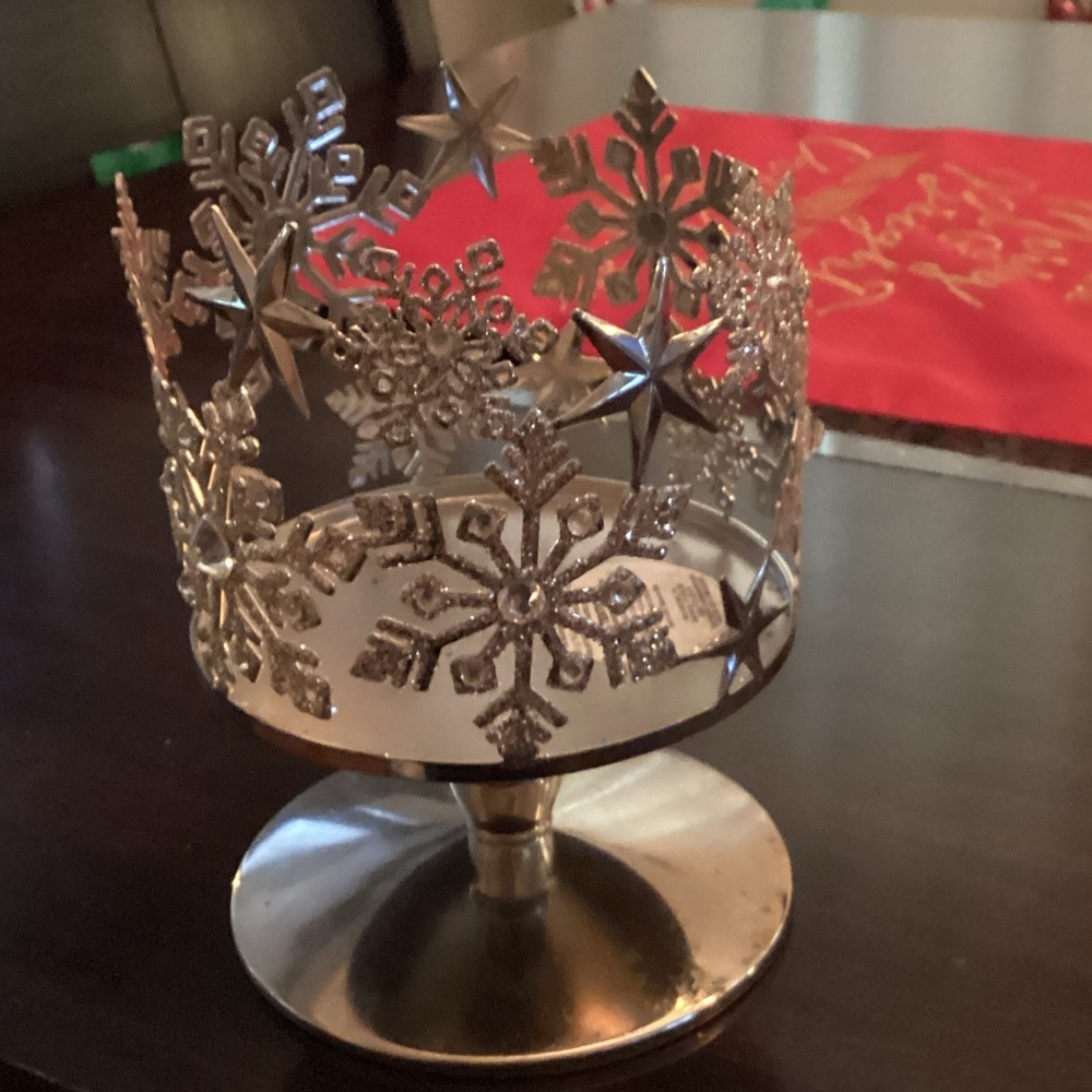 Bath & Body Works Silver Snowflake Candle Holder